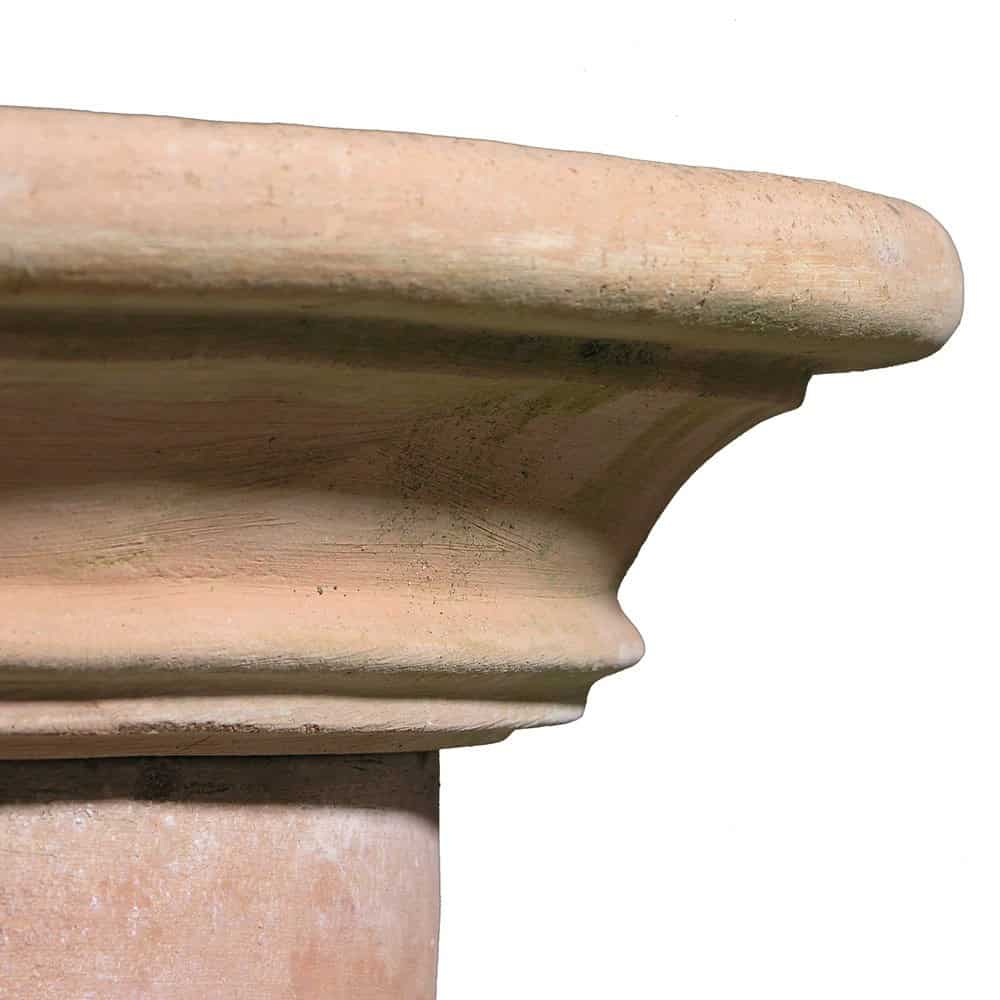 Colonne en terre cuite d’Impruneta avec chapiteau lisse